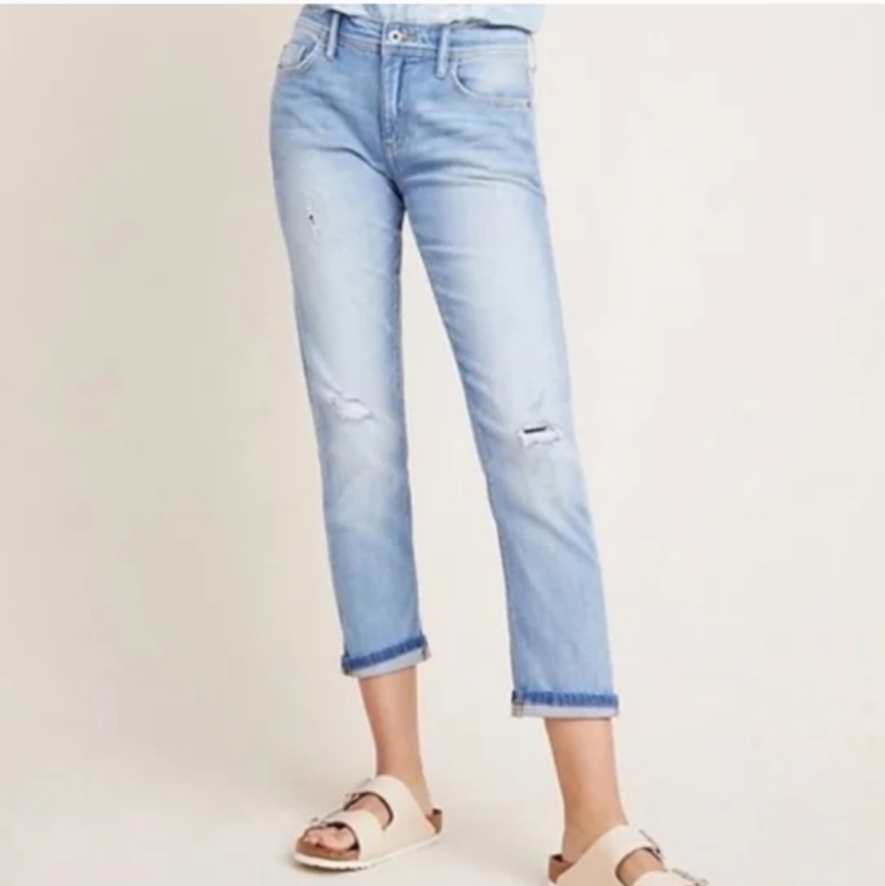 Anthropologie Pilcro and the Letterpress Slim Boyfriend Jeans Size 25 Light Wash